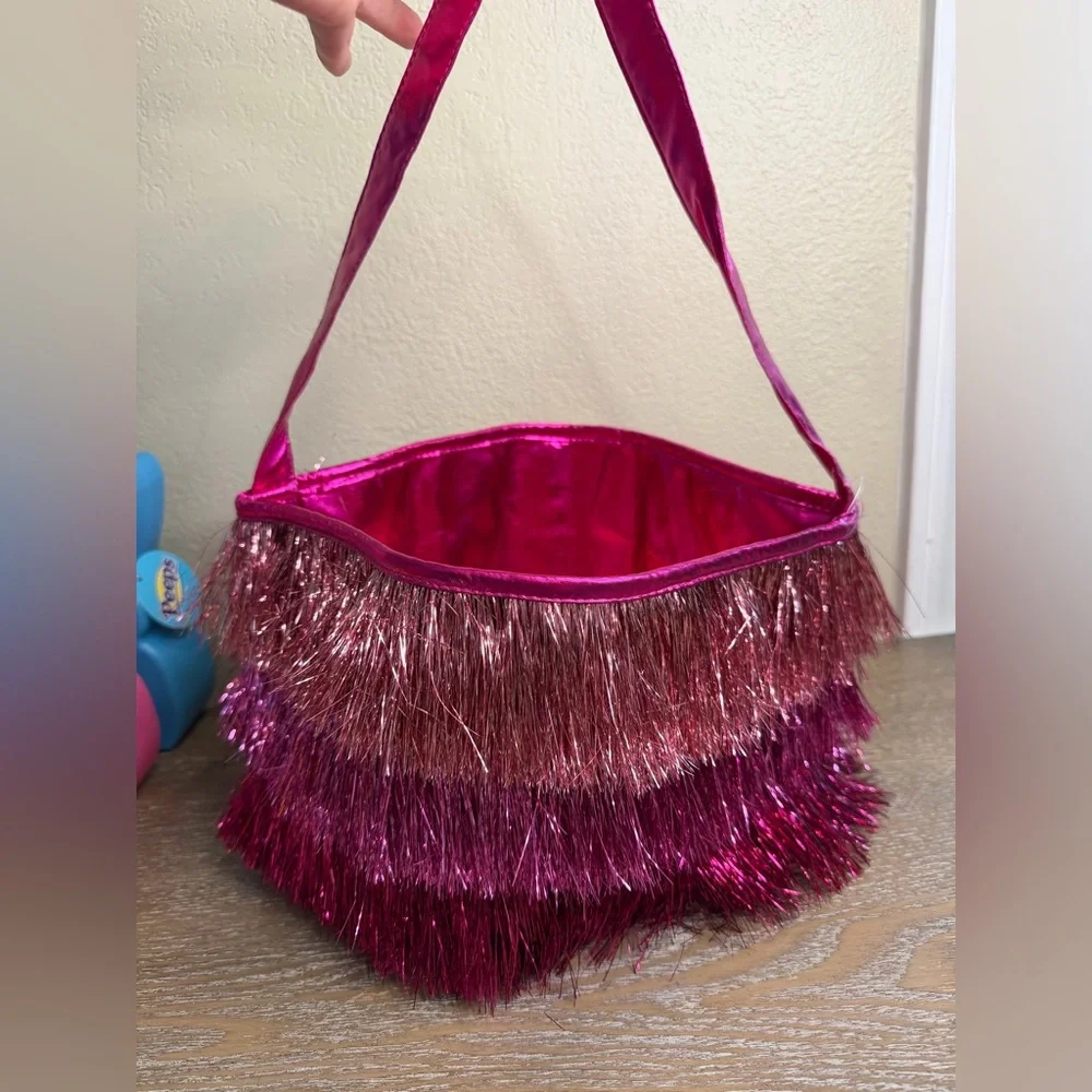 Target Round Fringed Decorative Halloween/Easter Basket Silver Spritz™ Disco